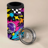 Skateboarding Monkey 4 in 1 Can Cooler Tumbler Neon Graffiti Spray Paint Urban Streetwear Art