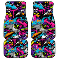 Skateboarding Monkey Car Mats Neon Graffiti Spray Paint Urban Streetwear Art