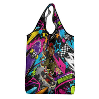 Skateboarding Monkey Grocery Bag Neon Graffiti Spray Paint Urban Streetwear Art