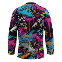 Skateboarding Monkey Hockey Jersey Neon Graffiti Spray Paint Urban Streetwear Art