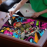 Skateboarding Monkey Puzzle Neon Graffiti Spray Paint Urban Streetwear Art