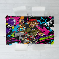 Skateboarding Monkey Tablecloth Neon Graffiti Spray Paint Urban Streetwear Art