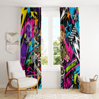 Skateboarding Monkey Window Curtain Neon Graffiti Spray Paint Urban Streetwear Art