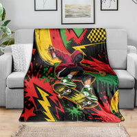 Skateboarder Spray Painter Blanket Rasta Colors Graffiti Streetwear Pop Art Graphic