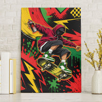 Skateboarder Spray Painter Canvas Wall Art Rasta Colors Graffiti Streetwear Pop Art Graphic