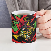 Skateboarder Spray Painter Ceramic Mug Rasta Colors Graffiti Streetwear Pop Art Graphic