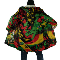 Skateboarder Spray Painter Cloak Rasta Colors Graffiti Streetwear Pop Art Graphic