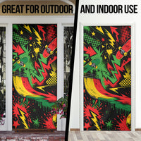 Skateboarder Spray Painter Door Cover Rasta Colors Graffiti Streetwear Pop Art Graphic