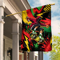 Skateboarder Spray Painter Garden Flag Rasta Colors Graffiti Streetwear Pop Art Graphic
