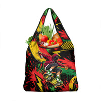 Skateboarder Spray Painter Grocery Bag Rasta Colors Graffiti Streetwear Pop Art Graphic