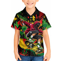Skateboarder Spray Painter Hawaiian Shirt Rasta Colors Graffiti Streetwear Pop Art Graphic