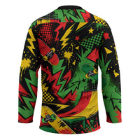 Skateboarder Spray Painter Hockey Jersey Rasta Colors Graffiti Streetwear Pop Art Graphic