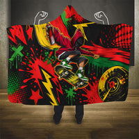 Skateboarder Spray Painter Hooded Blanket Rasta Colors Graffiti Streetwear Pop Art Graphic