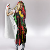 Skateboarder Spray Painter Hooded Blanket Rasta Colors Graffiti Streetwear Pop Art Graphic