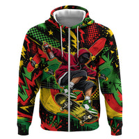 Skateboarder Spray Painter Hoodie Rasta Colors Graffiti Streetwear Pop Art Graphic