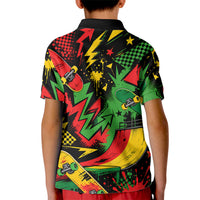 Skateboarder Spray Painter Kid Polo Shirt Rasta Colors Graffiti Streetwear Pop Art Graphic