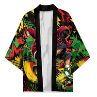 Skateboarder Spray Painter Kimono Rasta Colors Graffiti Streetwear Pop Art Graphic