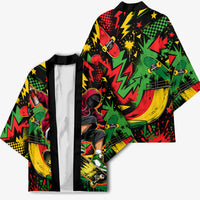 Skateboarder Spray Painter Kimono Rasta Colors Graffiti Streetwear Pop Art Graphic