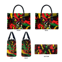 Skateboarder Spray Painter Leather Bag Rasta Colors Graffiti Streetwear Pop Art Graphic