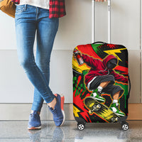 Skateboarder Spray Painter Luggage Cover Rasta Colors Graffiti Streetwear Pop Art Graphic