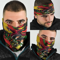 Skateboarder Spray Painter Neck Gaiter Rasta Colors Graffiti Streetwear Pop Art Graphic