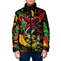Skateboarder Spray Painter Padded Jacket Rasta Colors Graffiti Streetwear Pop Art Graphic