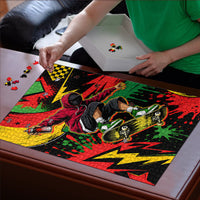 Skateboarder Spray Painter Puzzle Rasta Colors Graffiti Streetwear Pop Art Graphic