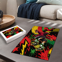 Skateboarder Spray Painter Puzzle Rasta Colors Graffiti Streetwear Pop Art Graphic