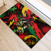 Skateboarder Spray Painter Rubber Doormat Rasta Colors Graffiti Streetwear Pop Art Graphic