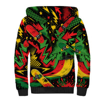 Skateboarder Spray Painter Sherpa Hoodie Rasta Colors Graffiti Streetwear Pop Art Graphic