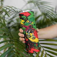 Skateboarder Spray Painter Skinny Tumbler Rasta Colors Graffiti Streetwear Pop Art Graphic