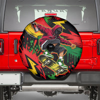 Skateboarder Spray Painter Spare Tire Cover Rasta Colors Graffiti Streetwear Pop Art Graphic