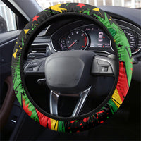 Skateboarder Spray Painter Steering Wheel Cover Rasta Colors Graffiti Streetwear Pop Art Graphic