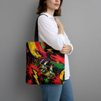Skateboarder Spray Painter Tote Bag Rasta Colors Graffiti Streetwear Pop Art Graphic