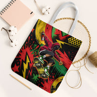 Skateboarder Spray Painter Tote Bag Rasta Colors Graffiti Streetwear Pop Art Graphic