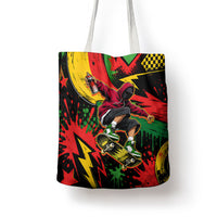 Skateboarder Spray Painter Tote Bag Rasta Colors Graffiti Streetwear Pop Art Graphic