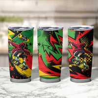 Skateboarder Spray Painter Tumbler Cup Rasta Colors Graffiti Streetwear Pop Art Graphic
