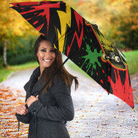 Skateboarder Spray Painter Umbrella Rasta Colors Graffiti Streetwear Pop Art Graphic