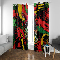 Skateboarder Spray Painter Window Curtain Rasta Colors Graffiti Streetwear Pop Art Graphic