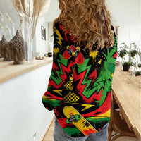 Skateboarder Spray Painter Women Casual Shirt Rasta Colors Graffiti Streetwear Pop Art Graphic