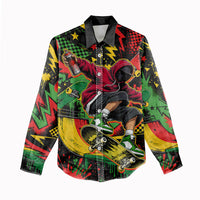Skateboarder Spray Painter Women Casual Shirt Rasta Colors Graffiti Streetwear Pop Art Graphic