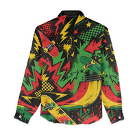 Skateboarder Spray Painter Women Casual Shirt Rasta Colors Graffiti Streetwear Pop Art Graphic