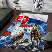 Slovakia Where Eagles Fly Area Rug Bratislava Castle Chamois Eagle Patriotism