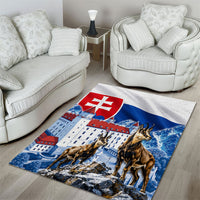 Slovakia Where Eagles Fly Area Rug Bratislava Castle Chamois Eagle Patriotism