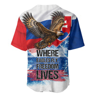 Slovakia Where Eagles Fly Baseball Jersey Bratislava Castle Chamois Eagle Patriotism