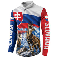 Slovakia Where Eagles Fly Button Sweatshirt Bratislava Castle Chamois Eagle Patriotism