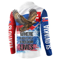 Slovakia Where Eagles Fly Button Sweatshirt Bratislava Castle Chamois Eagle Patriotism