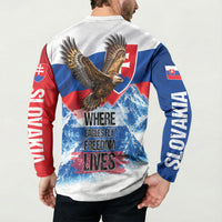 Slovakia Where Eagles Fly Button Sweatshirt Bratislava Castle Chamois Eagle Patriotism