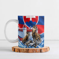 Slovakia Where Eagles Fly Ceramic Mug Bratislava Castle Chamois Eagle Patriotism