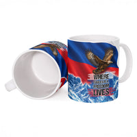 Slovakia Where Eagles Fly Ceramic Mug Bratislava Castle Chamois Eagle Patriotism